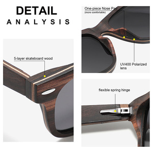 แว่นกันแดดไม้ Conchen เลนส์โพลาไรซ์ TAC ป้องกันรังสียูวี 400 สำหรับทุกเพศ เหมาะสำหรับตกปลา ท่องเที่ยว ขับรถ แฟชั่น - Product Image 5