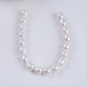 Chaîne de perles d'eau douce blanches de 7-8 mm, perles naturelles en vrac de 15 cm <span class=keywords><strong>pour</strong></span> la fabrication de <span class=keywords><strong>bijoux</strong></span> - Product Image 5