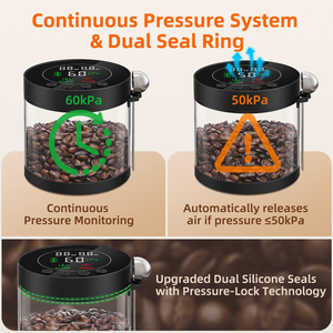 Automatic Vacuum Coffee Canister 0.8L, Electric Airtight Food Storage <b>Container</b> with LED Display & Rechargeable, Smart Pressure - Product Image 4