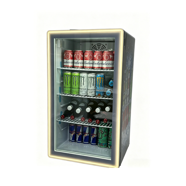 Nuelead NE-98CR Compact Portable Beverage Fridge 98L Glass Door Compressor Refrigerator with Shelves
