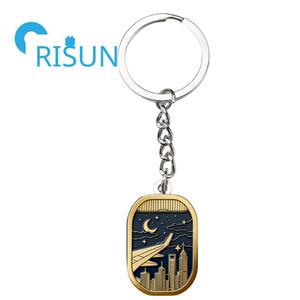 Porte-clés émaillé personnalisé avec vue de fenêtre d'avion Porte-clés mignon dessin animé Kawaii Porte-clés de voyage fenêtre d'avion du ciel en métal - Product Image 6