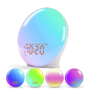 RGB Mặt Trời Mọc Đồng hồ báo thức thức dậy ánh sáng với mặt trời mọc đầy màu sắc đèn cạnh giường ngủ hoàng hôn ánh sáng ban đêm FM Radio Đồng hồ đèn tự nhiên - Product Image 2