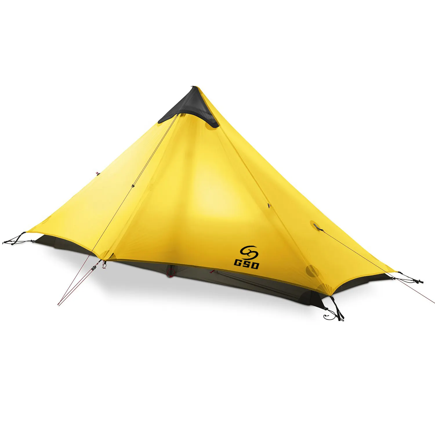 GodsWord Tente ultralégère en nylon et silicone pour une personne avec support de bâton de trekking Tente pyramidale de randonnée pour l'extérieur en toute saison