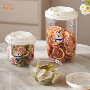Portable Airtight <b>Storage</b> <b>Container</b> For Snacks Grains Coffee Dried Fruits Nuts With Plastic Lid Round Shape Travel Use - Product Image 2
