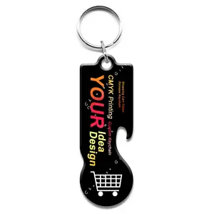 Metal Shopping Cart Trigger Keyring 1 EURO Canadian Loonie Quarter Personalized Shopping Cart Key Chain