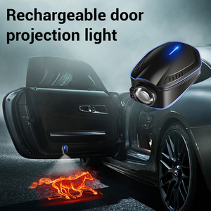 Lámpara de proyección de puerta USB recargable coche modo estático Luz de bienvenida apertura de puerta luz decorativa de inducción automática - Product Image 3