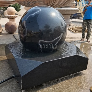 <span class=keywords><strong>Fontaine</strong></span> sphérique en granit noir, travail manuel, sphère flottante, éléments d'eau Fengshui, fontaines à <span class=keywords><strong>boule</strong></span> rotative - Product Image 2