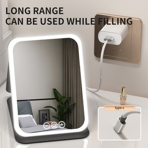 Espejo de Maquillaje LED Portátil, Plegable y Recargable, con Luz de Relleno, Modelo 806, Éxito de Ventas Internacional, con Estuche de Cuero # - Product Image 4