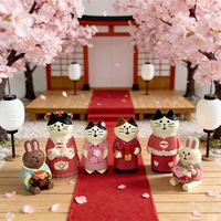 Zakka Katzen-DIY-Set: Chinesische Braut-und-Bräutigam-Hochzeitsgeschenk-Serie – Miniatur-Katzen-Feen-Musik-Liebes-Szene als Heimdekoration