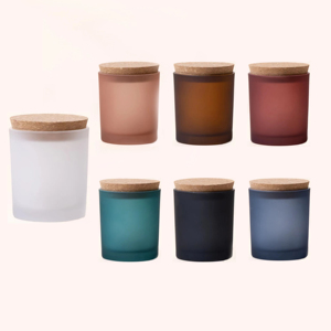 Wholesale OEM 10oz Custom Label Frosted Green White Red Empty Container Glass Candle Jar With Gift Box