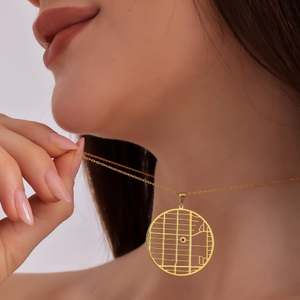 Ciondolo con Coordinate di mappe personalizzate dove abbiamo incontrato la collana con mappa regalo unico di coppia prima collana fatta a mano all'ingrosso - Product Image 5