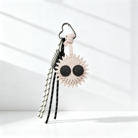 Porte-clés Peluche Cœur Kawaii en Forme de Soleil Épineux, Accessoire Unique pour Sac à Dos de Filles, Décoration de Sac, Jouet en Peluche, Cadeau