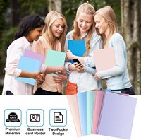 Porte-documents à deux poches avec agrafes, dossiers en plastique avec poches et porte-cartes de visite, format lettre, pour l'école, le bureau, les affaires