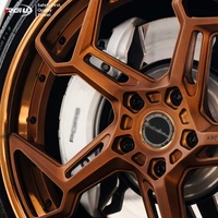 168 Ruedas de Aleación de Aluminio Forjado Bronce Cepillado Ligeras Personalizadas 5x112 5x130 para Lamborghini Panamera Taycan de 19-22 Pulgadas