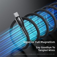Câble de charge tressé Type-C pour téléphones mobiles compatible avec iPhone, charge rapide magnétique 100W, transfert de données rapide 6A