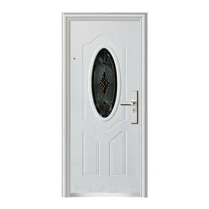 Белый простой дизайн, входная Главная стальная дверь, популярный дистрибьютор, наружные стальные двери
