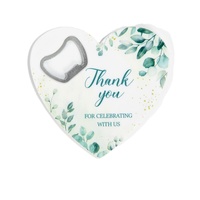 Décapsuleur magnétique personnalisé en forme de cœur pour sublimation, idéal pour les cadeaux de mariage