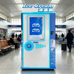 Quiosco inteligente con wifi de 32 pulgadas para la venta de helados, pantalla táctil, 16 sabores, 100 vasos, máquinas expendedoras de helados suaves más económicas para centros comerciales y cines - Product Image 1