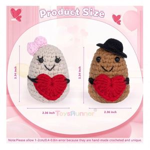 En gros, jouets en peluche faits main au crochet, en forme de légumes (pommes de terre), porte-bonheur, pour le soulagement du stress, jouets de couture et de tissage - Product Image 2