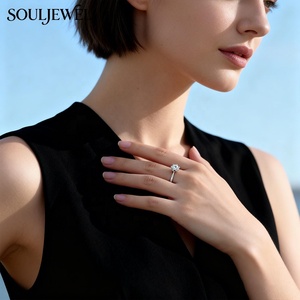 Кольцо для помолвки Souljewel из серебра 925 пробы с муассанитом 1 карат, классическое крепление «шесть крапанов», родированное, с сертификатом GRA, обручальное кольцо «Вечность» - Product Image 6