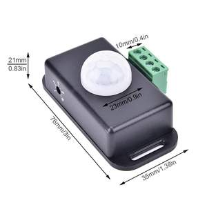 DC 12V 24V PIRモーションセンサーLEDストリップ自動サインコントローラー本体赤外線センシングタイマー機能黒低電圧IC - Product Image 1