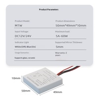 Miroir de salle de bain LED avec interrupteur tactile, 12V 24V, gradation CCT, anti-buée et contrôle de mémoire pour miroir intelligent