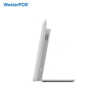 Sistema POS Pequeño WeStarPOS TC001, Tableta Android 11.0 Blanca y Plateada con Base Plegable para Pedidos en Mesa de Restaurante