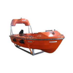 Bateau de sauvetage FRP pour 6 personnes avec une coque basse et des tubes intégrés pour une stabilité accrue, idéal pour le sauvetage et les opérations d'embarquement. - Product Image 1