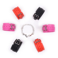 LOVE Bondage Esposas de silicona Muñequeras Tobilleras. Esposas de accesorios de juego sexual para adultos de cuero negro seguro y de alta calidad