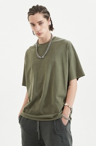 2024ใหม่เสื้อยืดผ้าฝ้าย100% ยูนิเซ็กซ์ขนาดใหญ่กว่าปกติ345 GSM ลายทึบดีไซน์ว่างเปล่าแบบเรียบ - Product Image 3