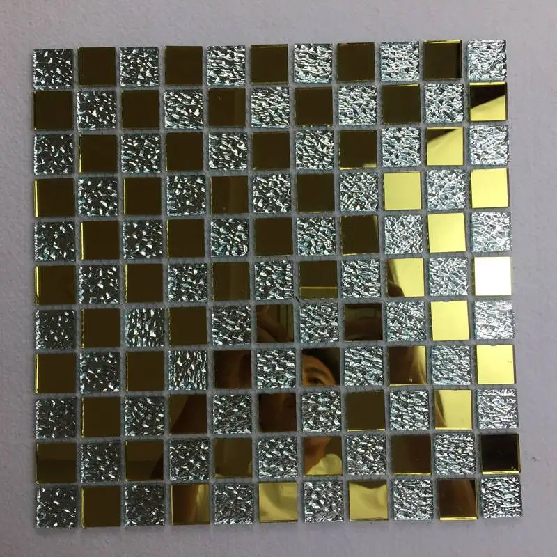 Large Square Decorative Glass Mirror Tiles Wall and Elevator Background Decoration Mosaic Glass Mirror Tiles