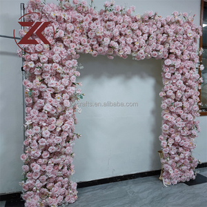 Arche de fleurs artificielle carrée ZK 8x8 en tissu rose pour décoration de toile de fond d'événements - Product Image 5