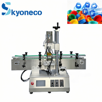 Ligne de production de boissons gazeuses : Machine de remplissage, de bouchage et d'étiquetage de bouteilles de bureau pour boissons, produits chimiques, avec moteur à engrenages et PLC intégré