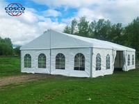 Tente de mariage de luxe blanche grande et imperméable en PVC, facile à assembler, pour la restauration, avec tables et chaises incluses