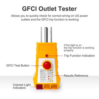 Testeur de prises pour produits de mise à la terre, testeur de prises GFCI standard/testeur de prises électriques à 3 fils standard USA/UE
