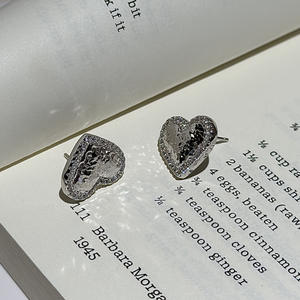 Pendientes de Plata de Ley S925 con Forma de Corazón, Elegantes y Vintage, Joyería Simple con Tecnología CNC - Product Image 5