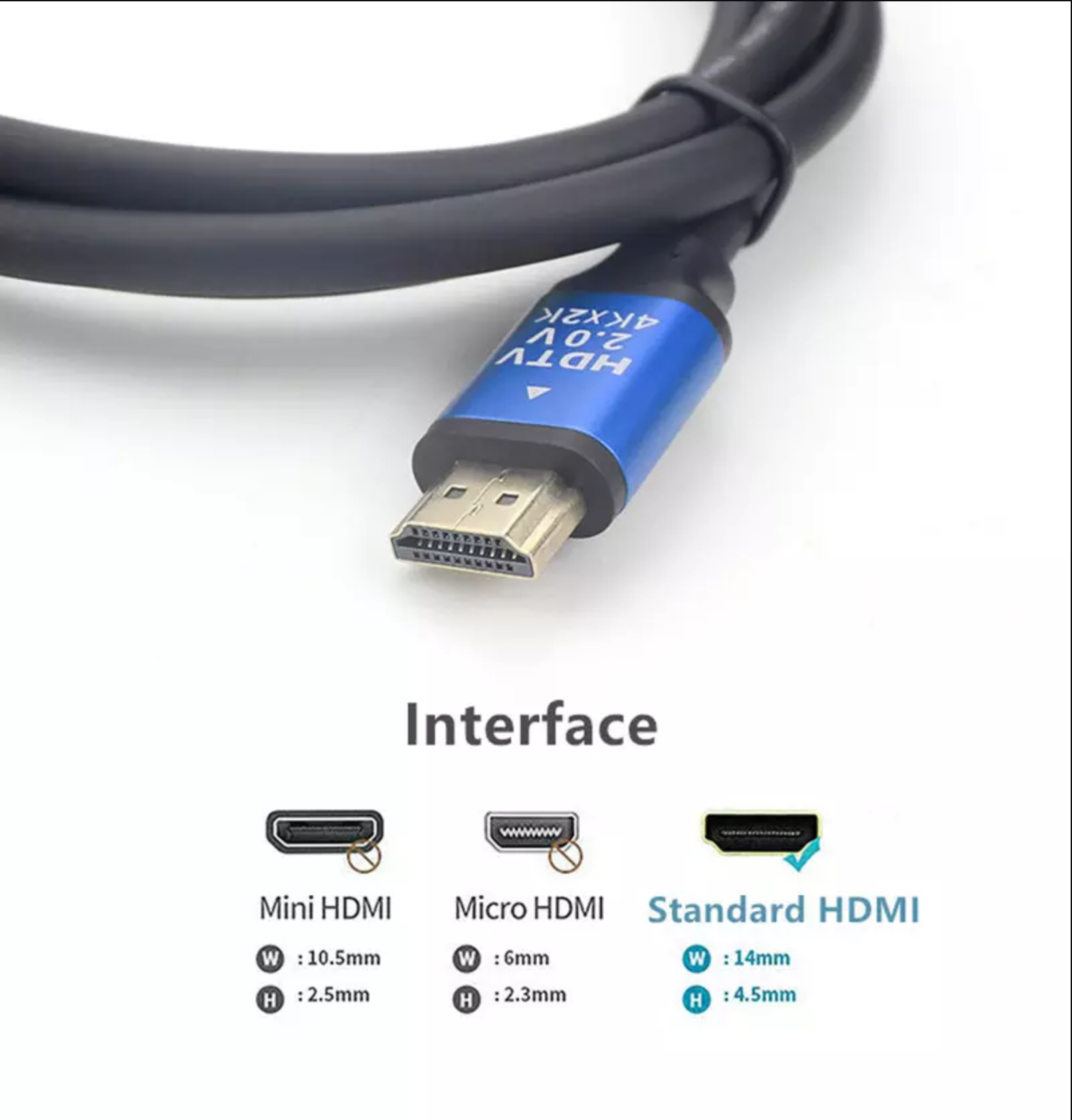 Cavo HDMI 2.0 Ad Alta Velocit&agrave; - 3m - Supporta Ethernet, 3D, Video 4K E