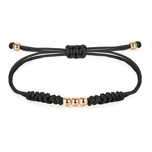 Handmade chuỗi dây bện có thể điều chỉnh dây vòng đeo tay không thấm nước tăng vàng ba hạt chuỗi chủ đề dệt vòng tay tình bạn - Product Image 3