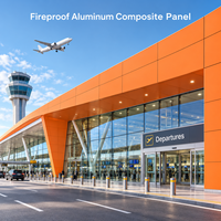 Panneau composite en aluminium ignifuge de 5 mm en argent brossé pour revêtement de hall d'ascenseur