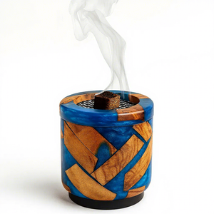 Quemador de Incienso Artesanal de Madera de Sándalo y Resina, Estilo Marroquí, Difusor de Aromaterapia, Ecológico - Product Image 4