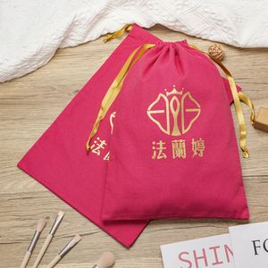 Personalized Cotton Canvas Fabric Muslin Bag Customize Organic Canvas Cotton Drawstring Bags - Product Image 1