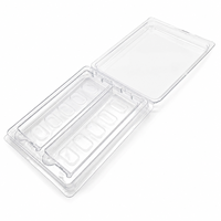 Emballage en blister transparent en PET, boîte en plastique recyclable de qualité alimentaire avec couvercle à charnière pour bonbons, cosmétiques, petites pièces