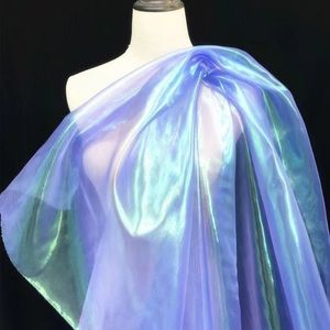 Tela de encaje iridiscente transparente con purpurina nigeriana de gama alta para vestido de novia tela de tul brillante de red de poliéster - Product Image 5