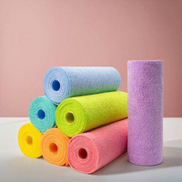 Rouleau de serviettes en microfibre jetables absorbantes pour la maison, en gros, rouleau de chiffons de nettoyage en microfibre pour la cuisine