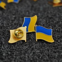 Broches et badges personnalisés drapeau Ukraine en métal, plaqué or, couleur Pantone, moulage sous pression, logo personnalisé, vente en gros Oneway