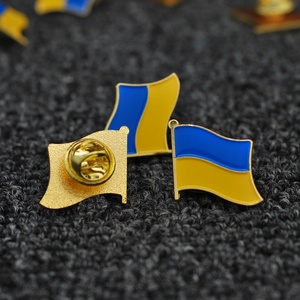 เข็มกลัดธงชาติยูเครนแบบขายส่งตามสั่ง เข็มกลัดโลหะติดปกเสื้อแบบยูเครน - Product Image 4