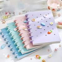 Carnet A5 à perforations champignon, classeur à feuilles mobiles, pages intérieures remplaçables DIY, bloc-notes personnalisé pour étudiants et salles de classe - Chine