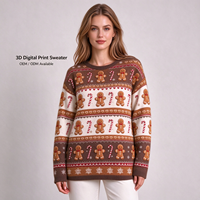 Pull de Noël pour femme avec imprimé bonbons et cannes à sucre pour les fêtes d'hiver et le quotidien