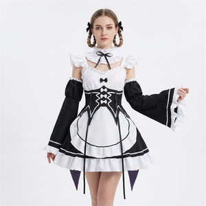 Disfraz de Anime Lolita de la Personaje <span class=keywords><strong>Rem</strong></span> de Diferentes Mundos desde Cero, Uniforme de Sirvienta para <span class=keywords><strong>Cosplay</strong></span>, en Oferta - Product Image 6