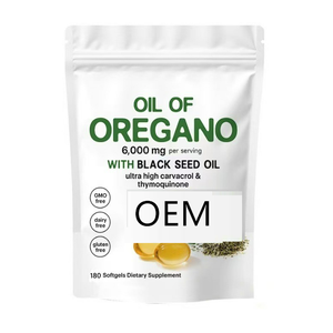 Stok tersedia diskon besar minyak <span class=keywords><strong>Oregano</strong></span> liar Alami organik dengan biji hitam minyak kapsul Softgel 180 Suplemen Herbal - Product Image 1
